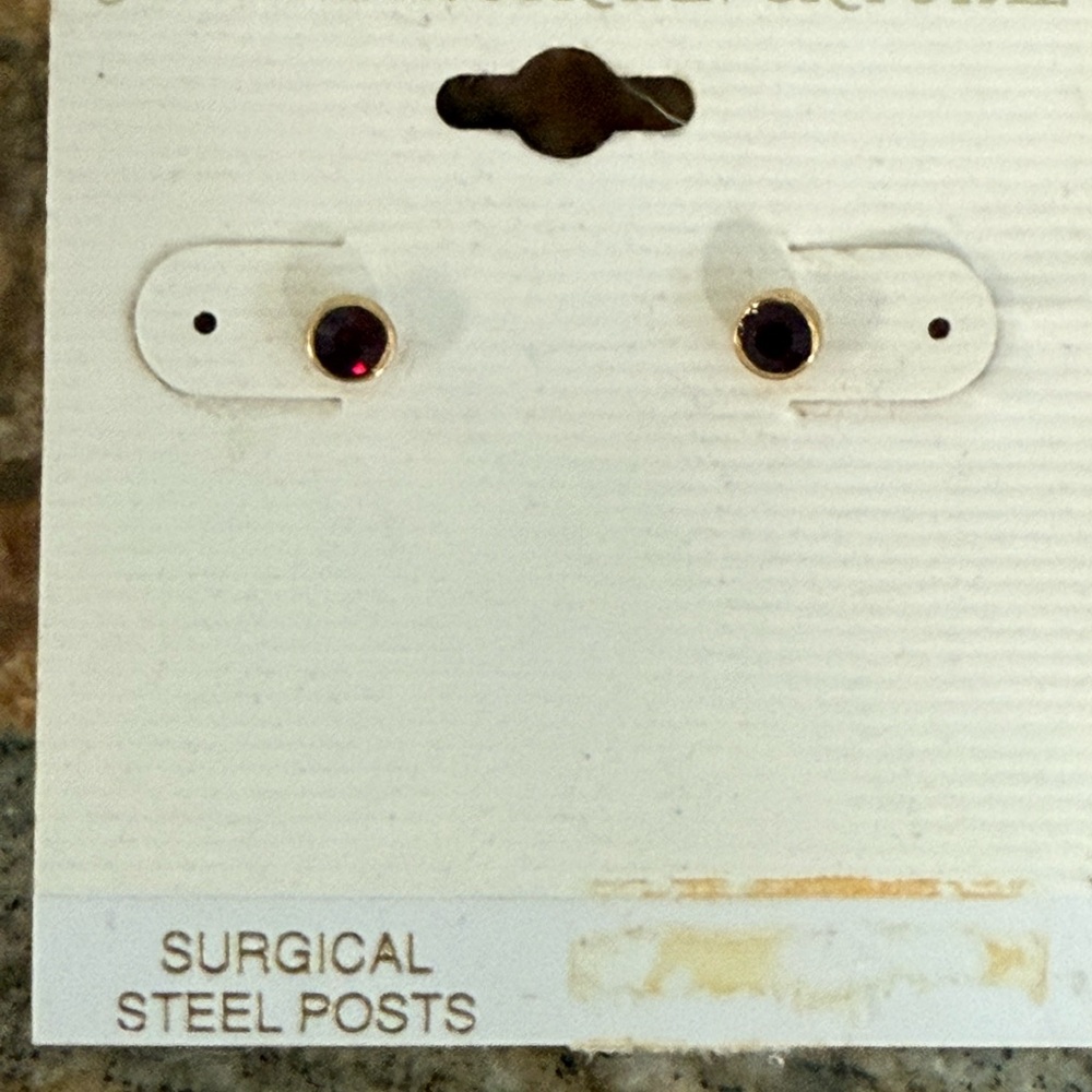 New Austrian Crystal Red Stud Earrings